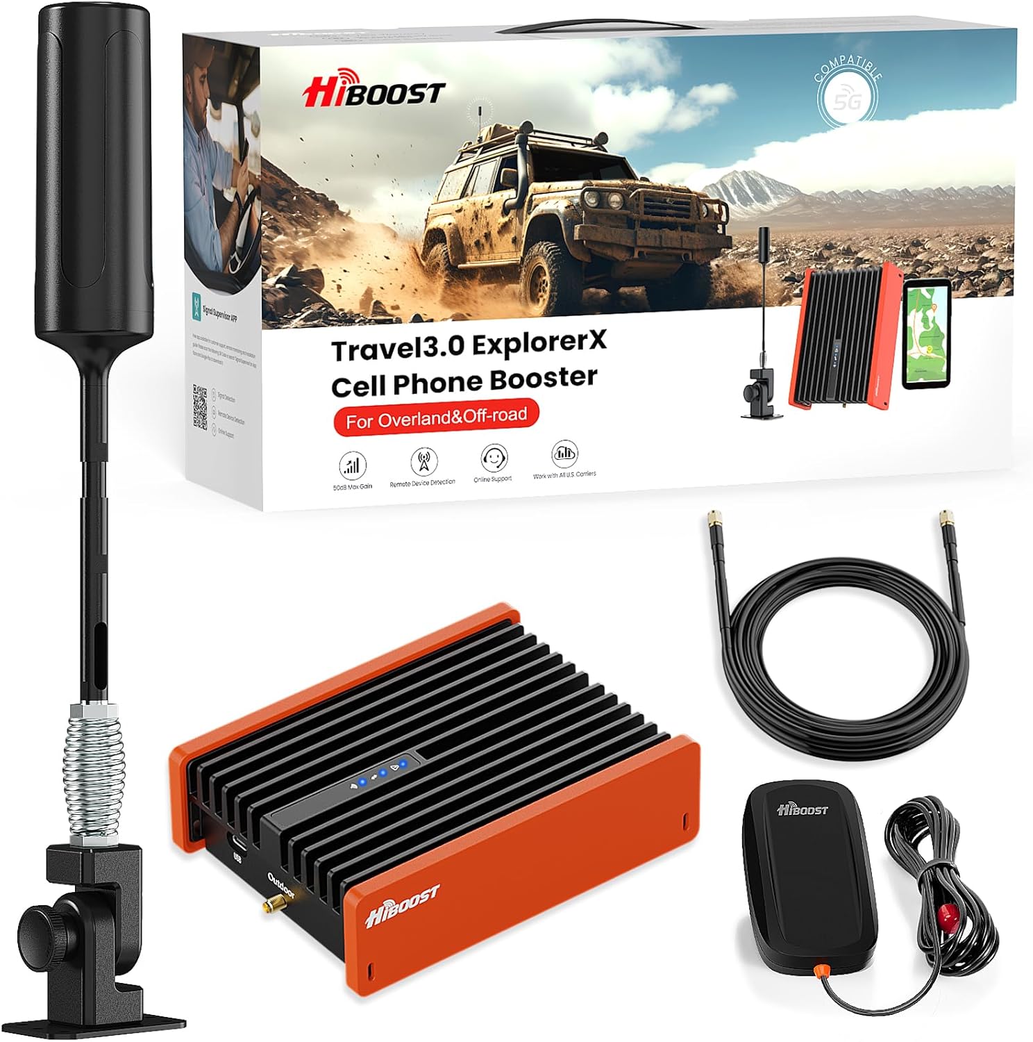 HiBoost Cell Phone Signal Booster for Overland and Off-Road Use