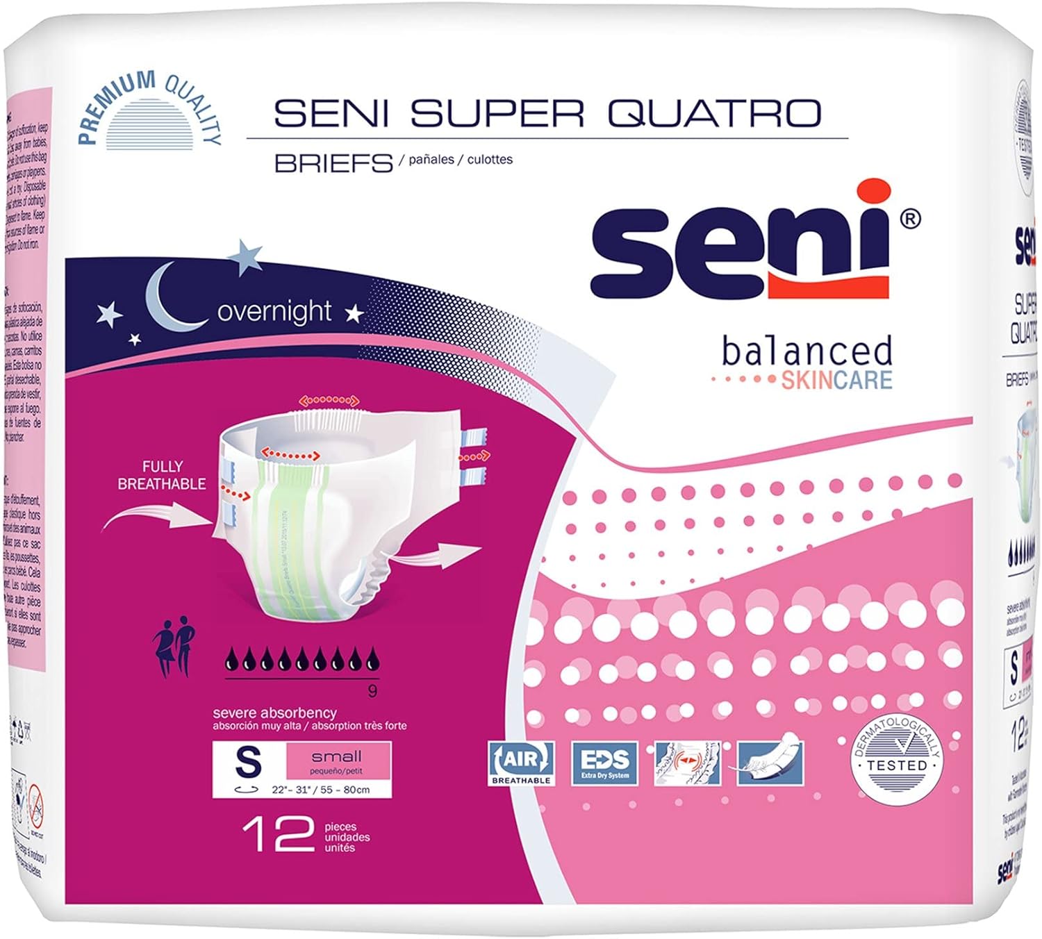 Seni Super Quatro Adult Incontinence Briefs for Men & Women