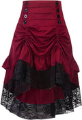 Gothic Steampunk High Low Dress for Women with Asymmetrical Design