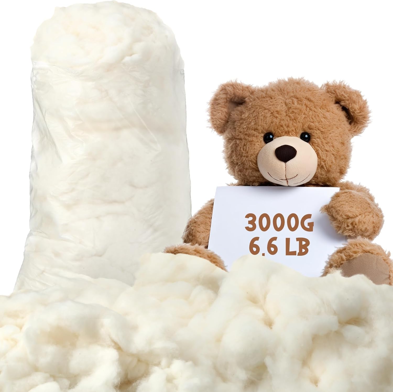 3000g Cotton Stuffing for Stuffed Animals and Craft Projects
