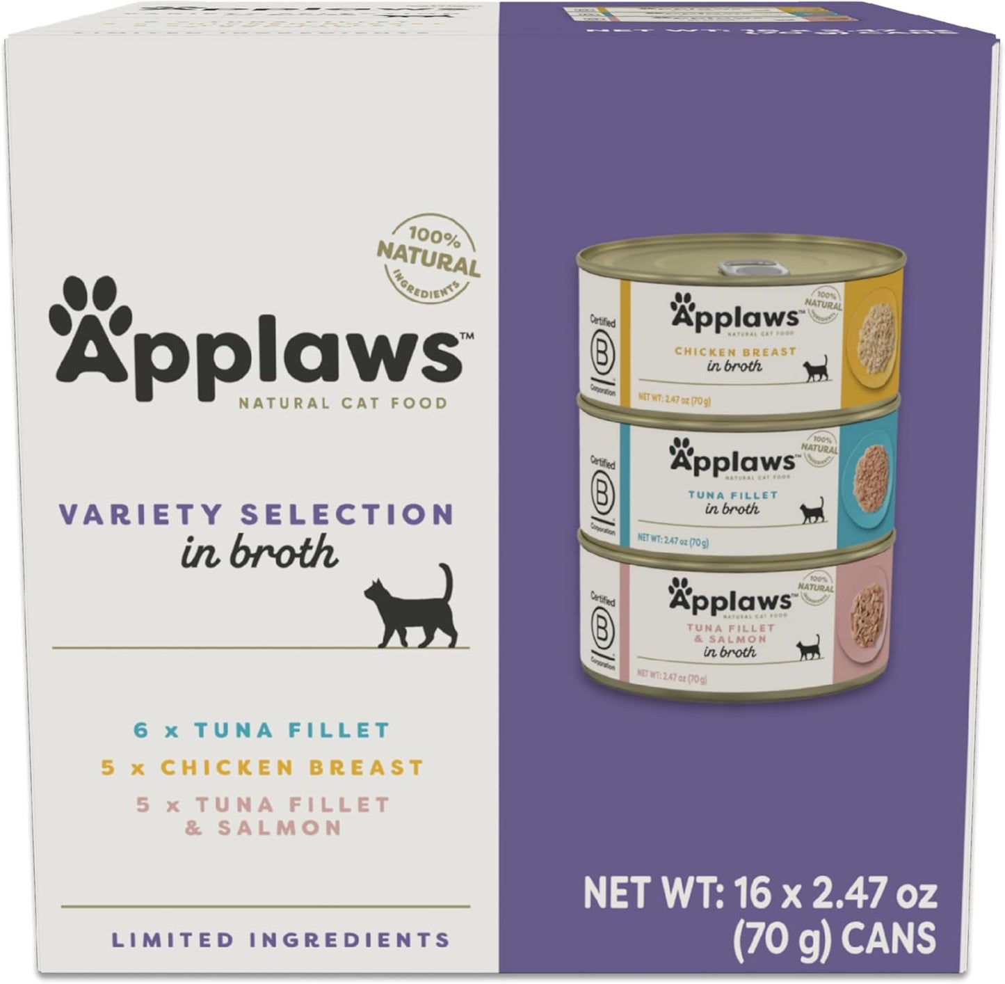 Applaws Natural Wet Canned Cat Food Variety Pack for Cats