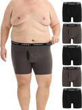 Big and Tall Boxer Briefs for Men 5-Pack - Stretch Cotton Comfort