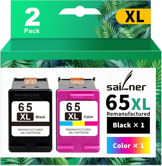 65XL Ink Cartridge Remanufactured Replacement for HP Printers