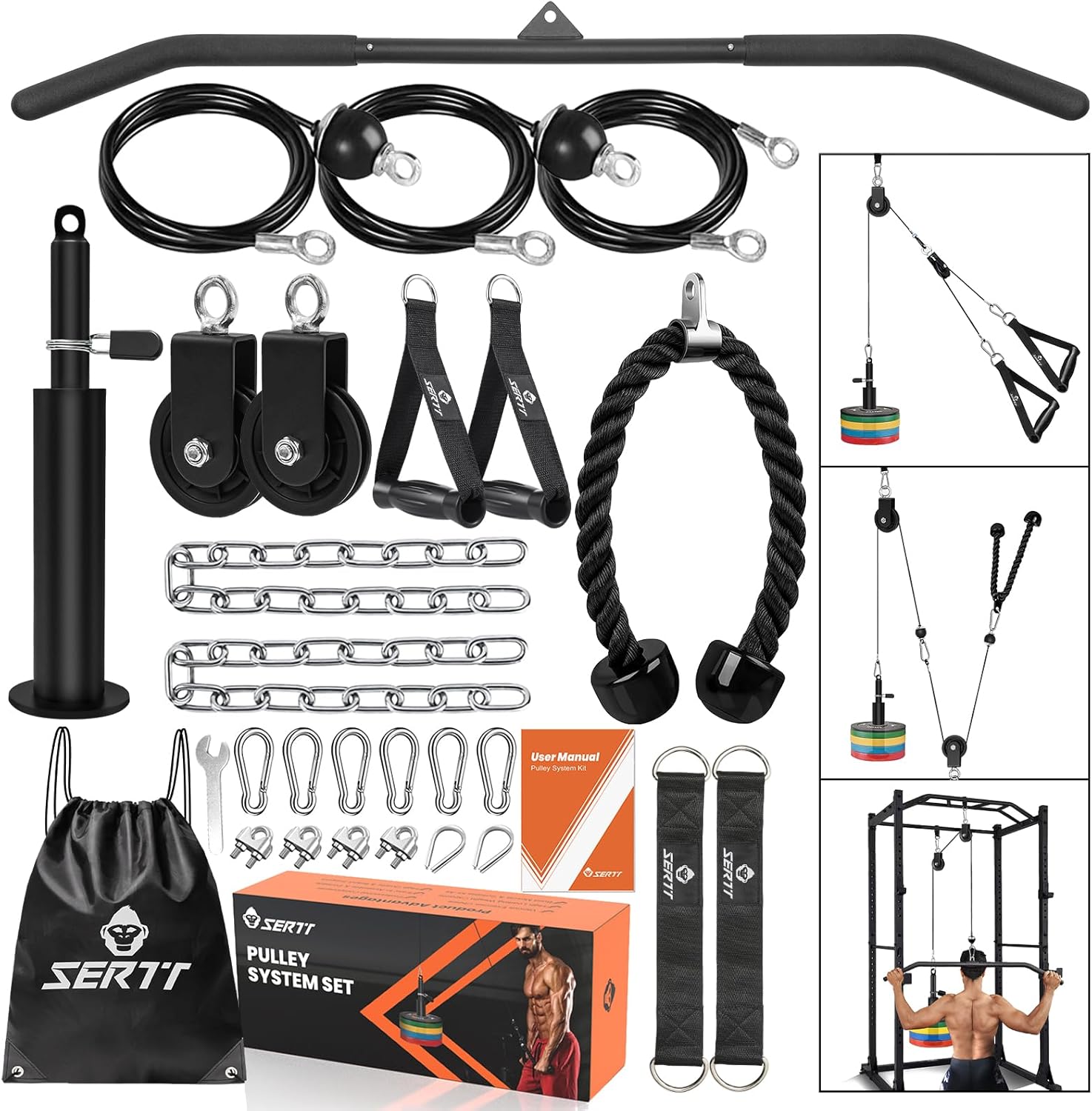 SERTT Home Gym Pulley System for Tricep and Lat Workouts