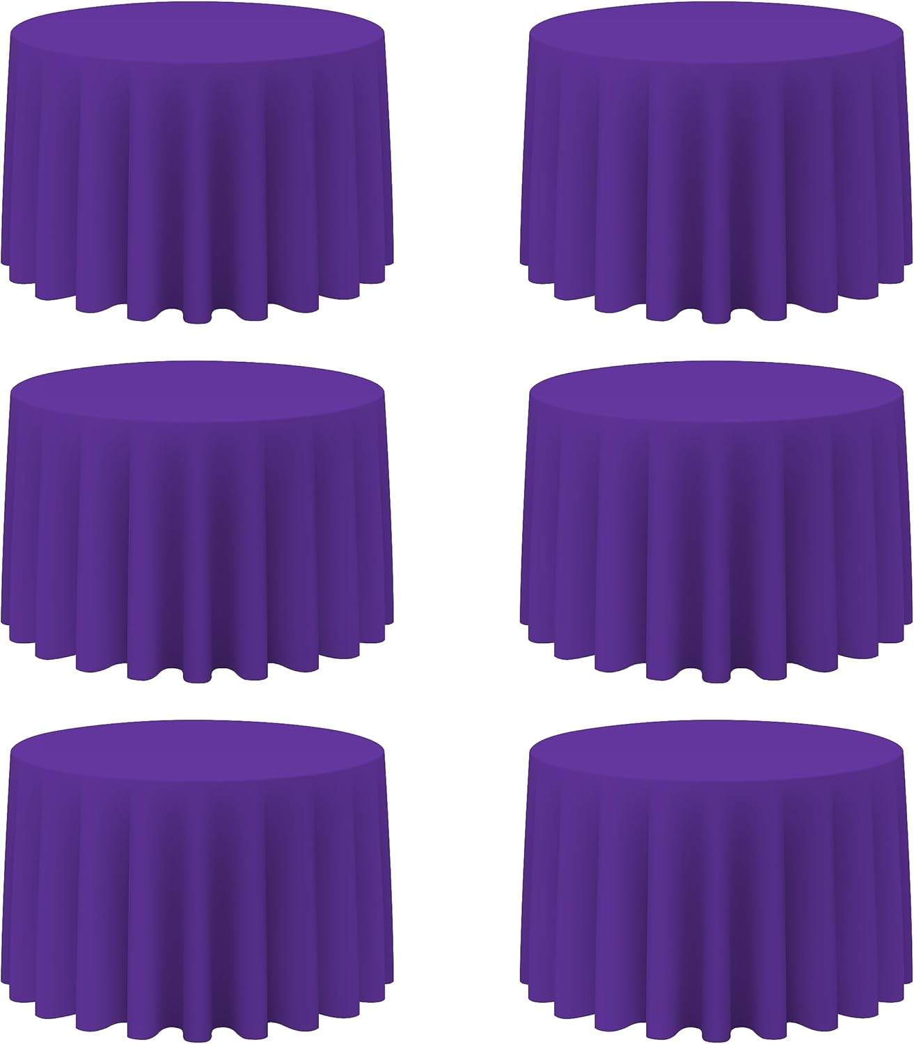 BRILLMAX 6 Pack Purple Round Tablecloths for Elegant Events