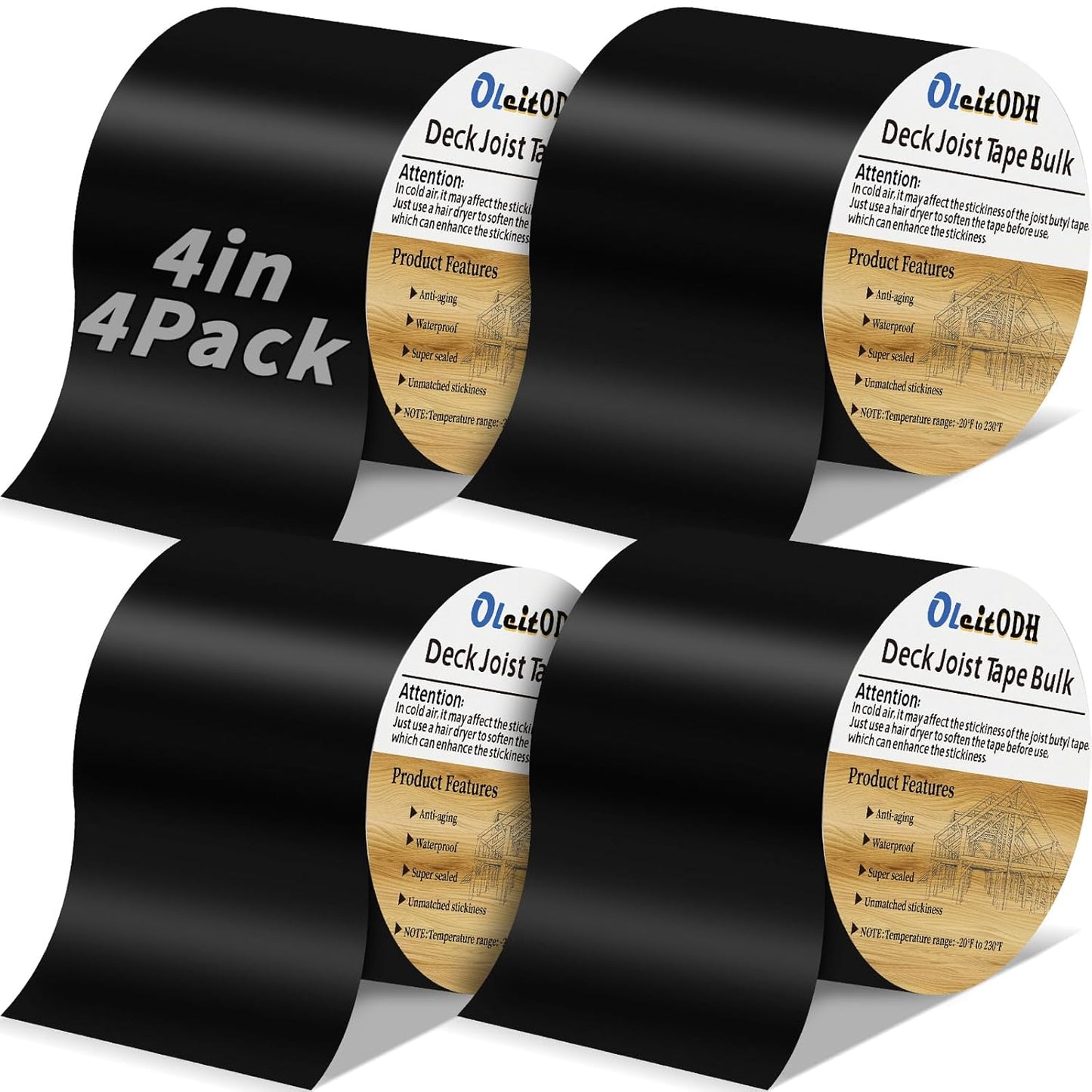 4 Inch x 50 Feet Butyl Joist Tape for Weatherproof Decking