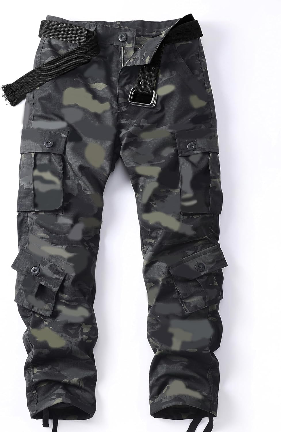 Men's Camo Cargo Work Pants Lightweight Ripstop Tactical Trousers