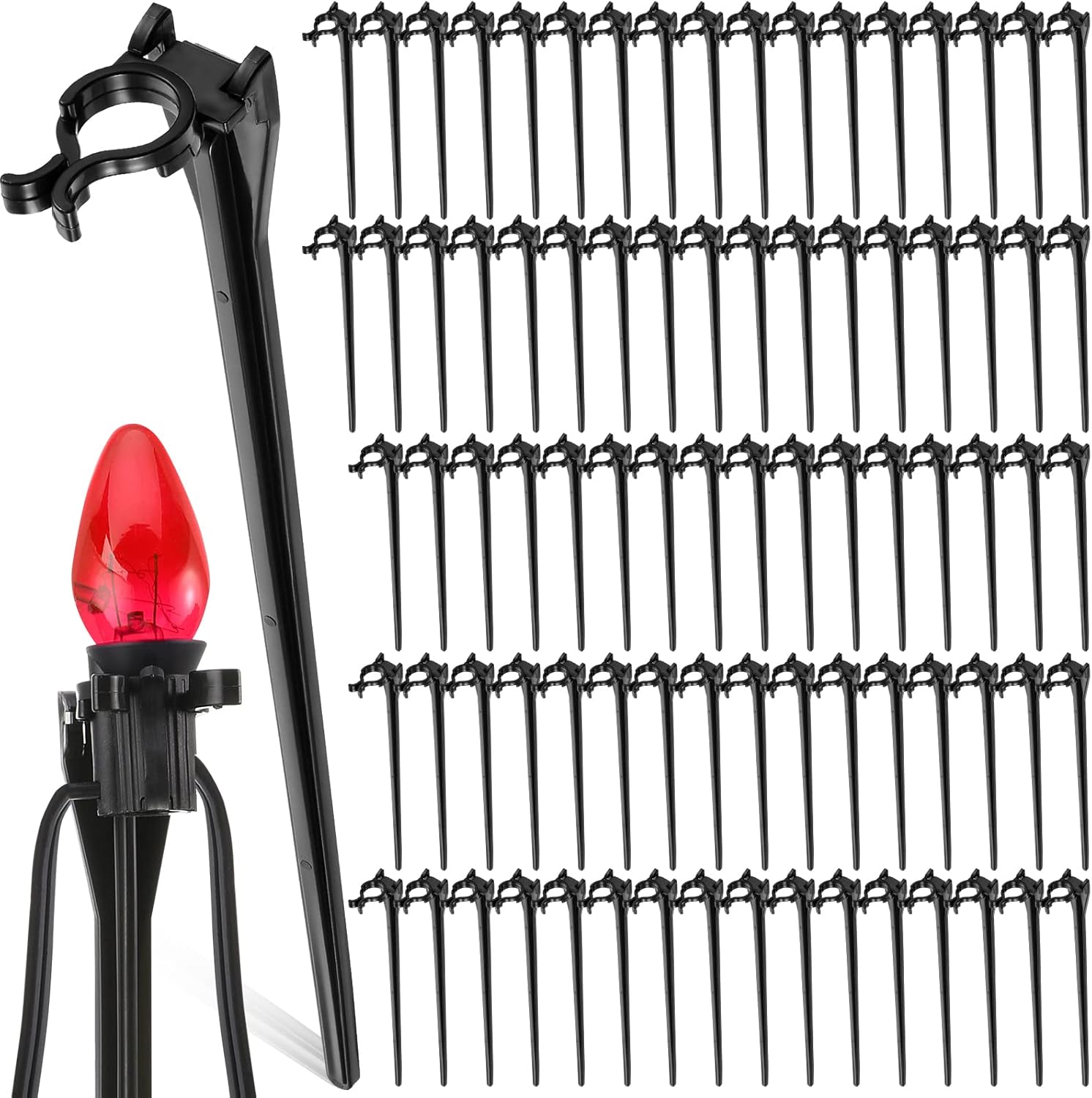 200 Pieces Christmas Light Stakes for Yard and Lawn Decorations