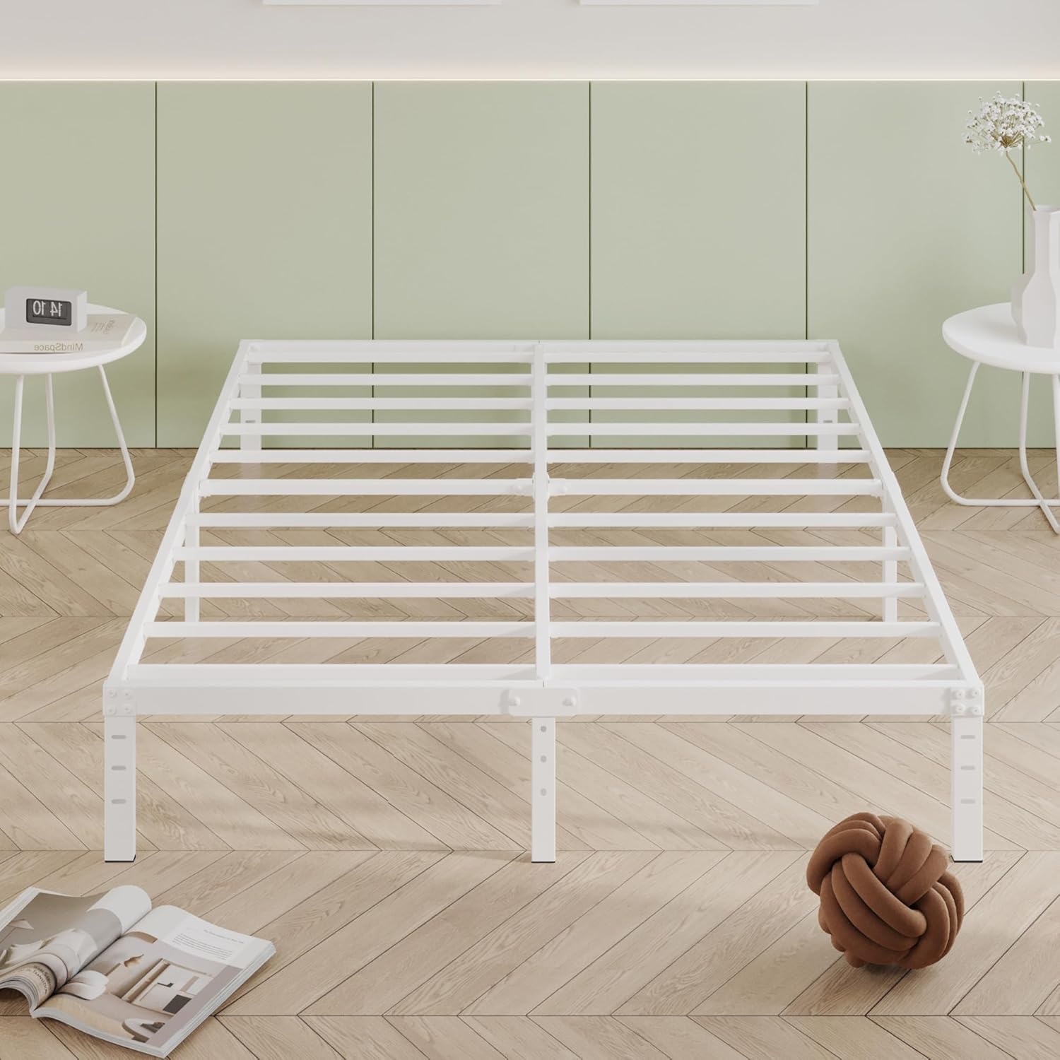12 Inch Heavy Duty Queen Bed Frame, No Box Spring Needed