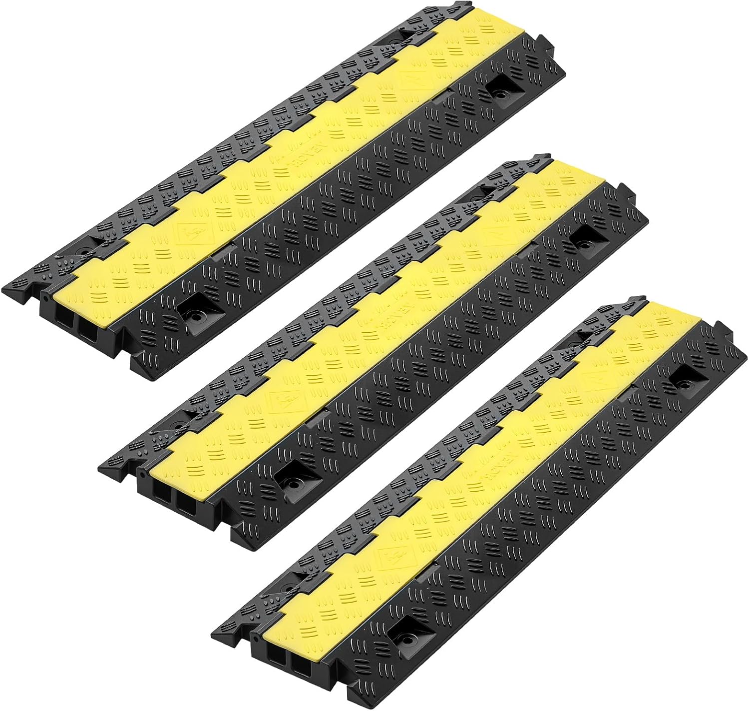 VEVOR 3 PCs Rubber Cable Protector Ramp for Indoor Outdoor Use