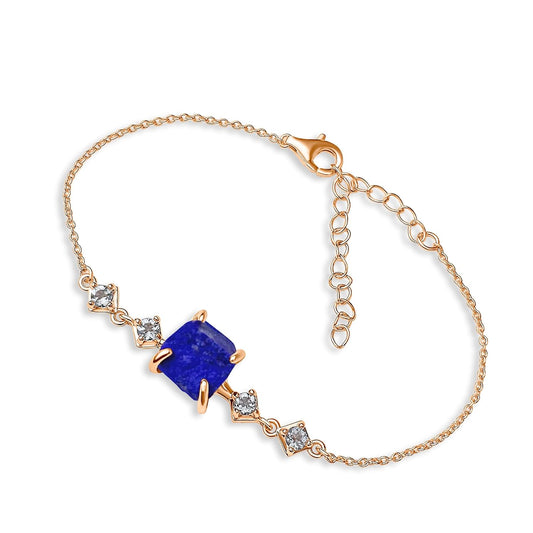 Raw Lapis Lazuli Chain Bracelet Gift for Her on Any Occasion