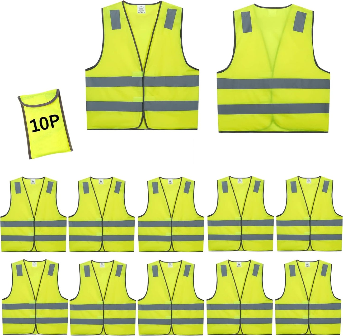 High Visibility Safety Vests 20 Pack for Men and Women