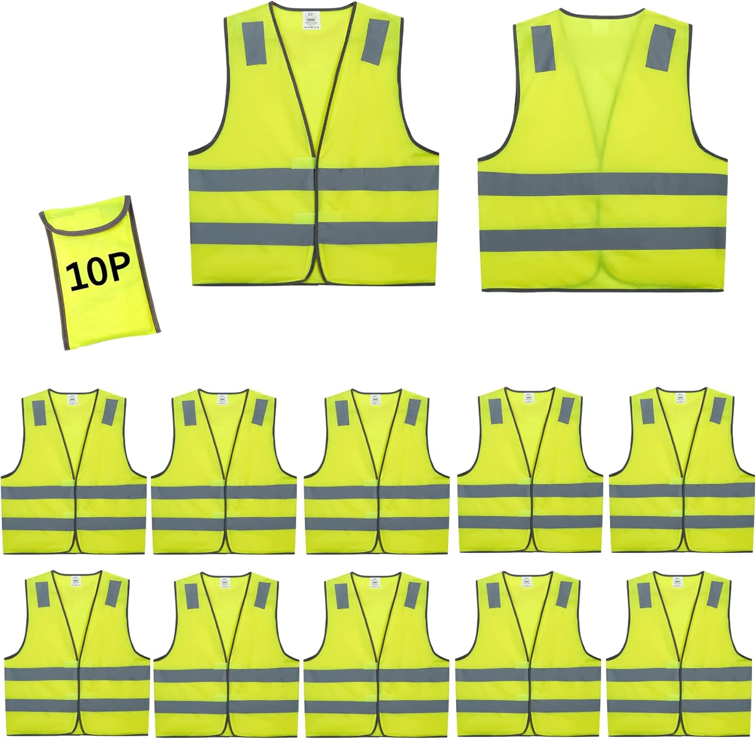 High Visibility Safety Vests 20 Pack for Men and Women