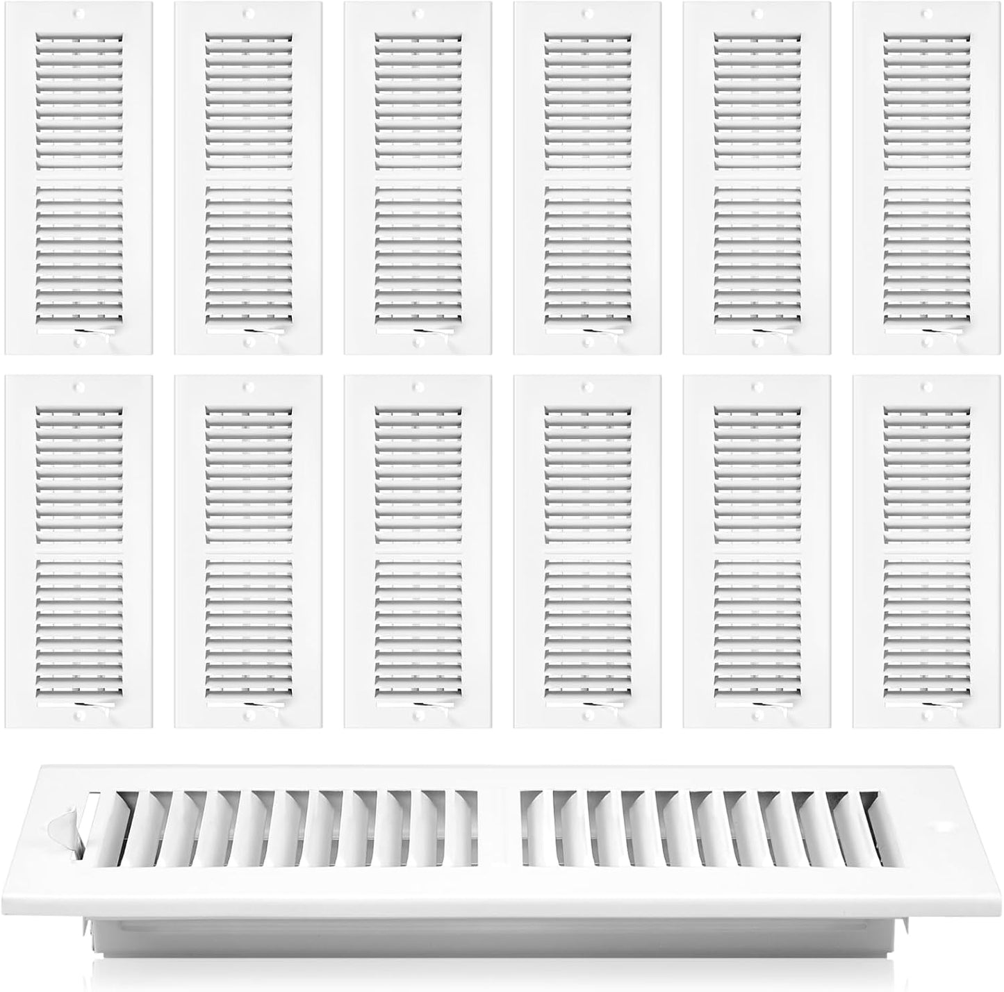 Zonon 12 Pcs 12 x 4 Inch Duct Opening Ceiling Register Covers