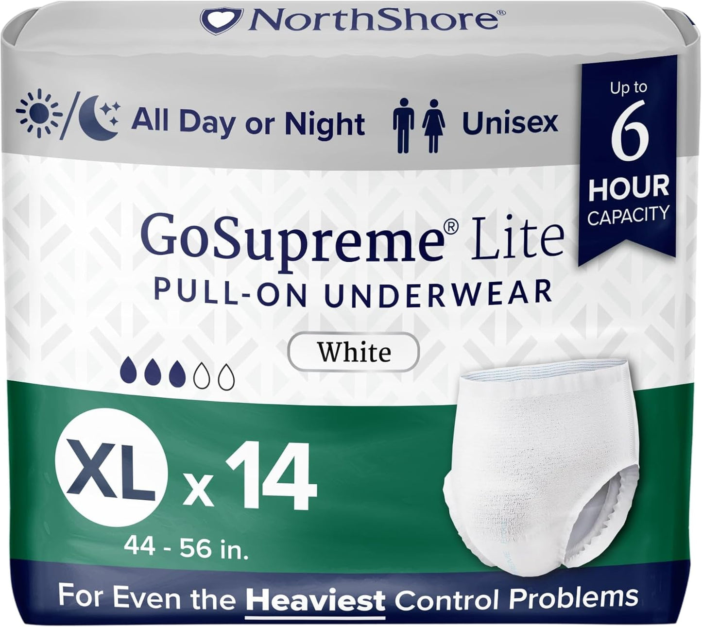 NorthShore 6-Hr X-Large Underwear - Supreme Comfort!