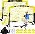 Kids Soccer Goals for Backyard Set 2 Pack - Portable Pop Up Nets
