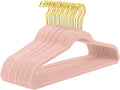 Blush Pink Velvet Hangers 60 Pack - Slim Non-Slip Clothes Hangers