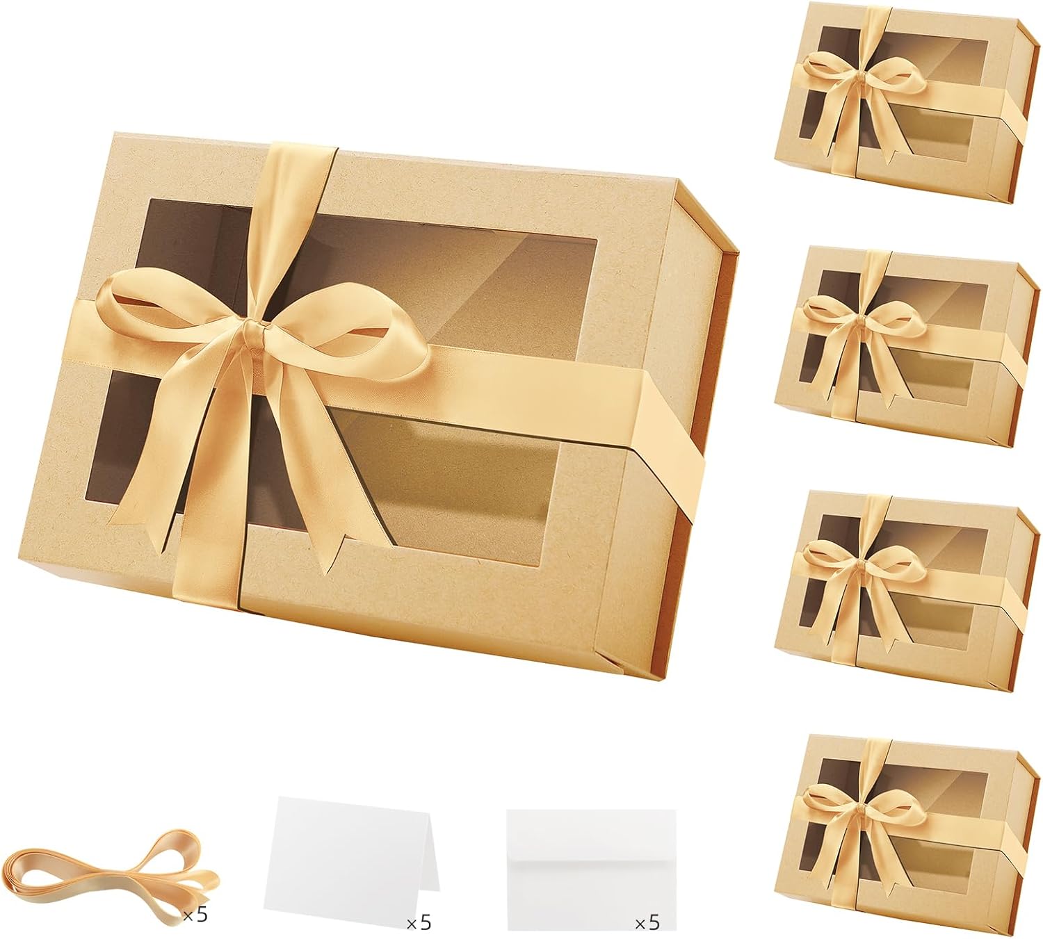 5 Kraft Boxes with Windows for Elegant Gift Presentation