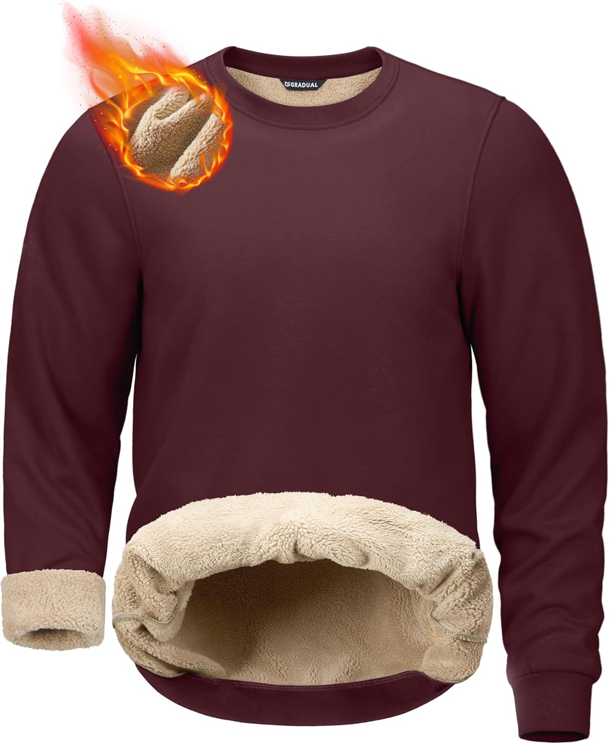 G Gradual Sherpa Lined Sweatshirts for Men - Warm Winter Wear