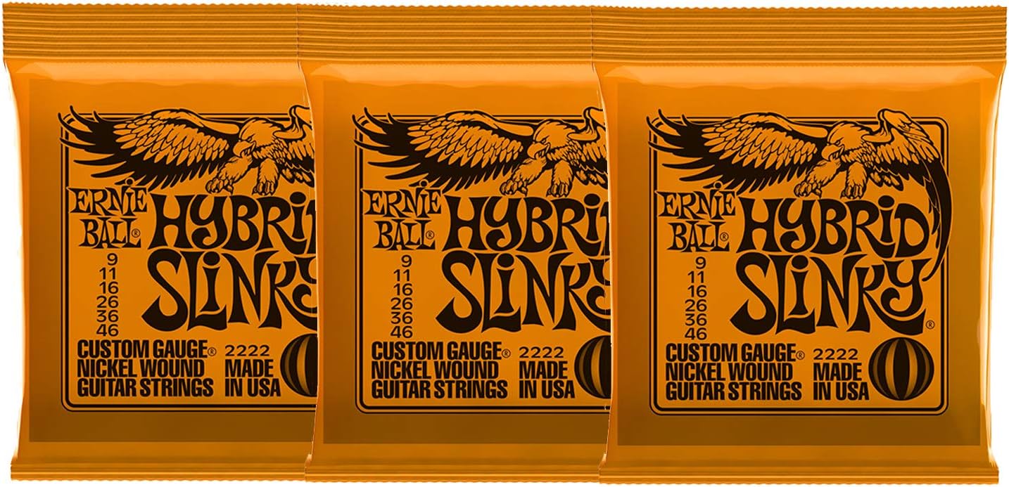 Ernie Ball Hybrid Slinky Guitar Strings 3-Pack