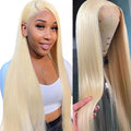 613 Lace Front Wig Human Hair 13x6 HD Transparent 34in Blonde
