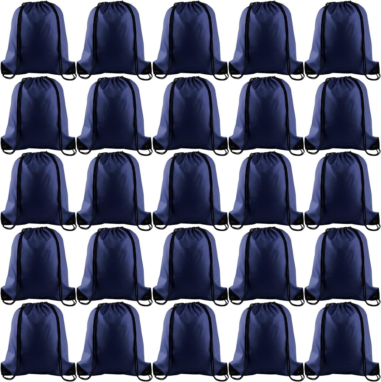 KUUQA 50Pcs Navy Blue Drawstring Backpack for Sports and Travel