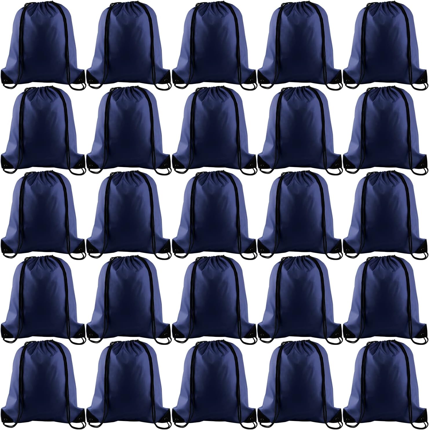 KUUQA 50Pcs Navy Blue Drawstring Backpack for Sports and Travel