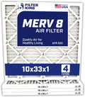 Filter King 10x33x1 Air Filter 4-Pack - MERV 8 Furnace Filters
