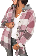 SHEWIN Hooded Plaid Flannel Shacket Jacket - Cozy Layering Staple