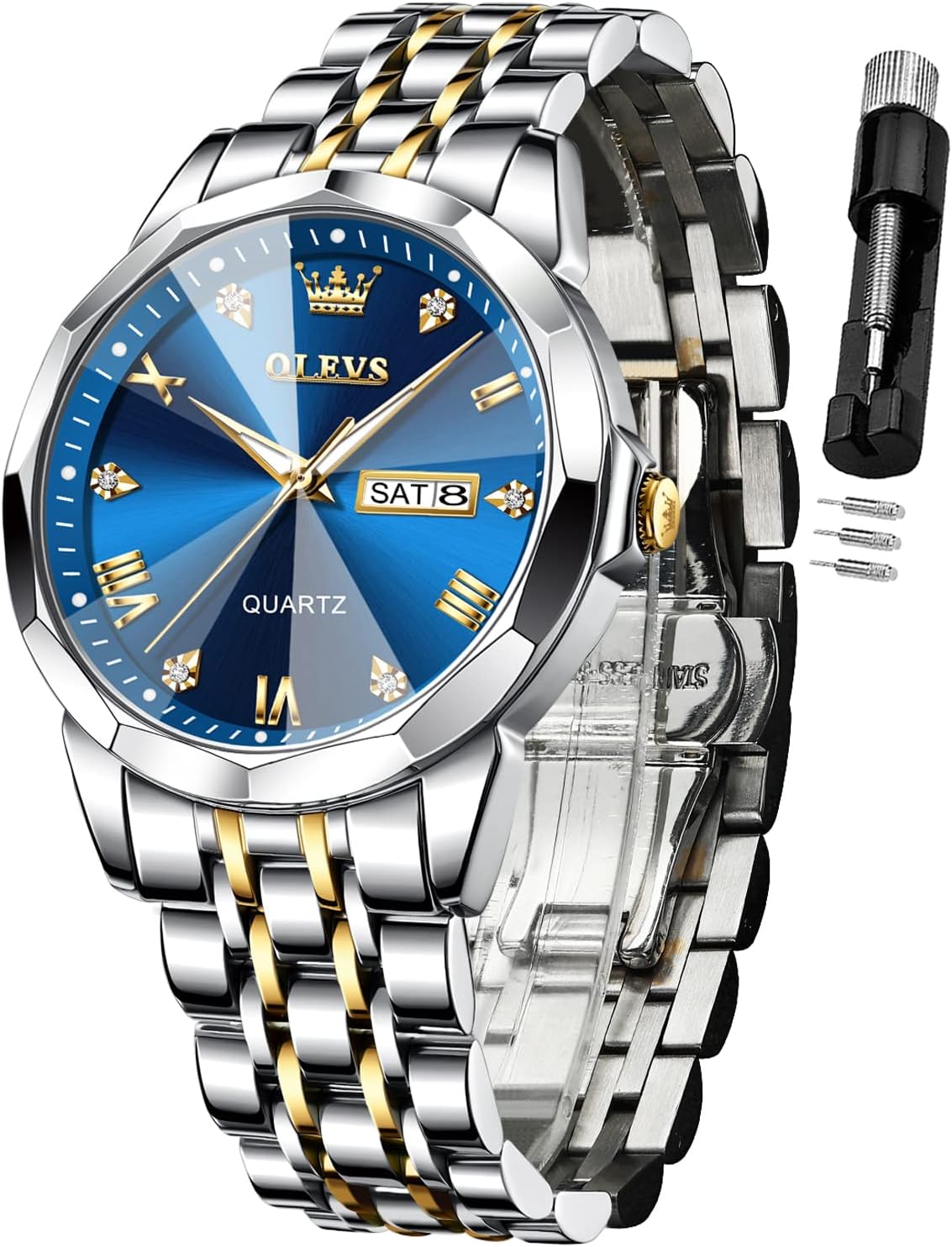 OLEVS Men's Diamond Business Watch