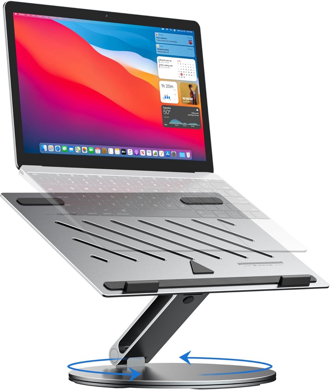 YICOSUN Ergonomic Laptop Stand - Portable Cooling & Rotation!