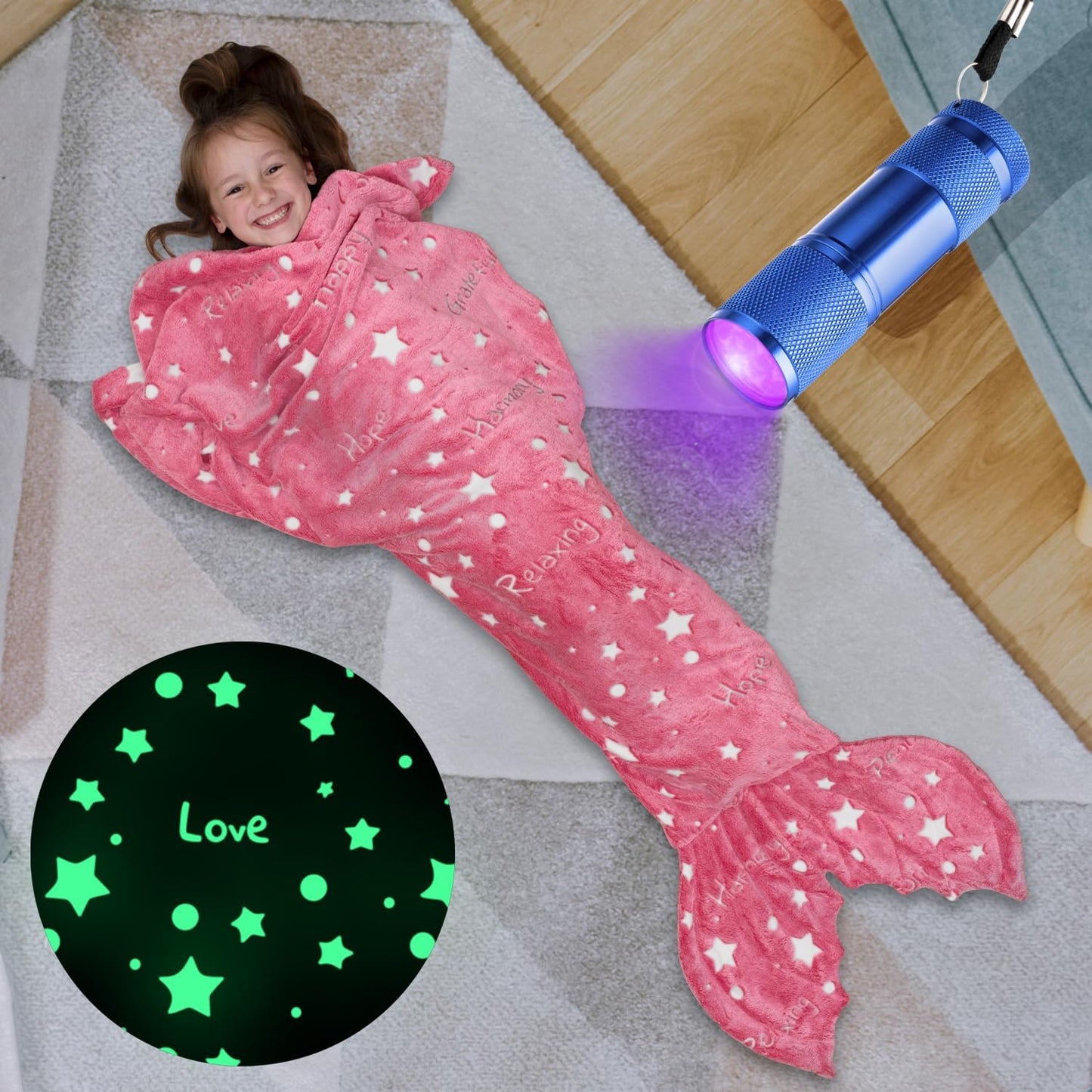 Charming Glow Mermaid Blanket - Snug & Cozy Gift!