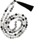 108 Bead Crystal Mala for Meditation - Handcrafted Knotted Prayer