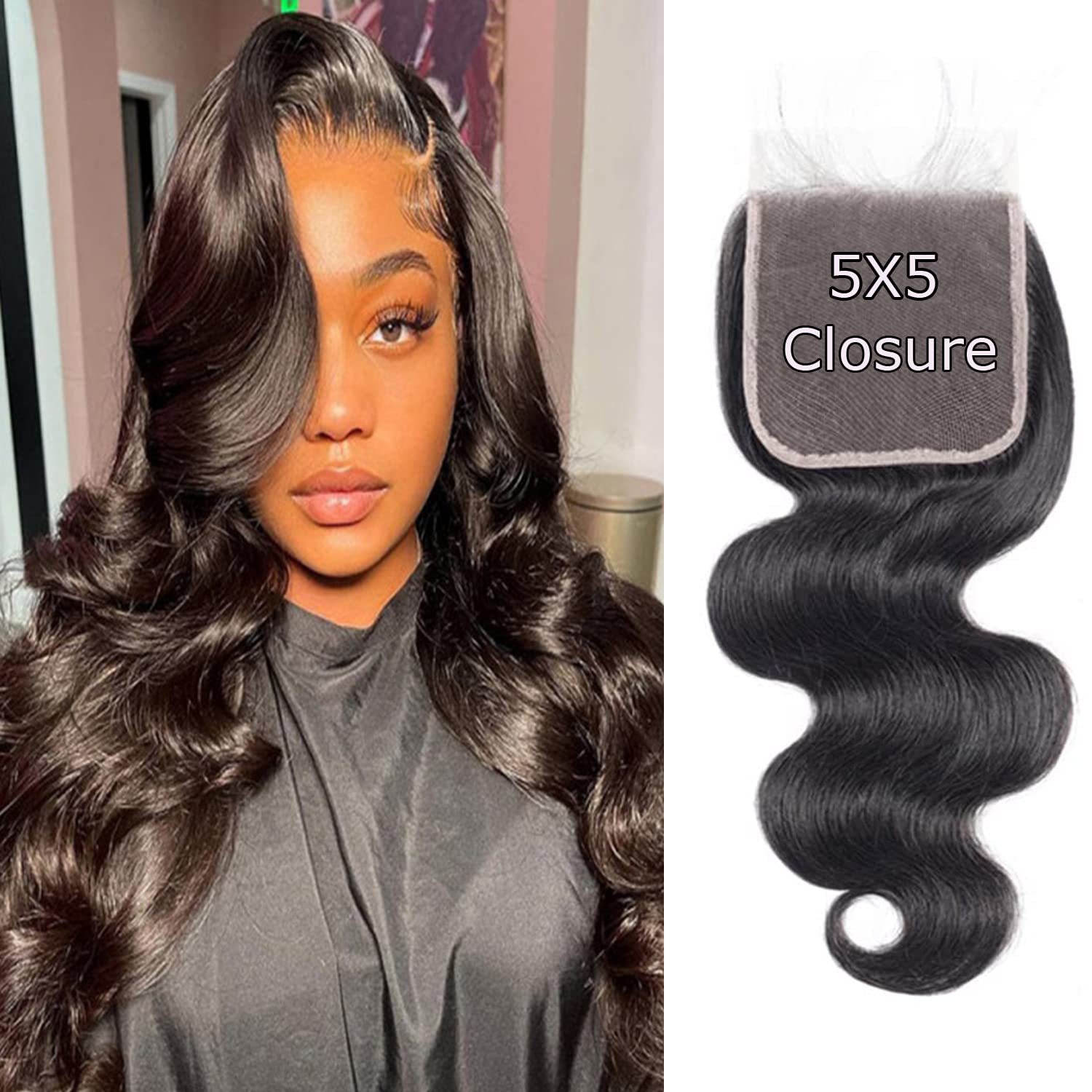 5x5 Lace Closure HD Transparent Body Wave Frontal Closure