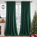 Christmas Hunter Green Blackout Curtain 96 in 2-Panel Set - Room