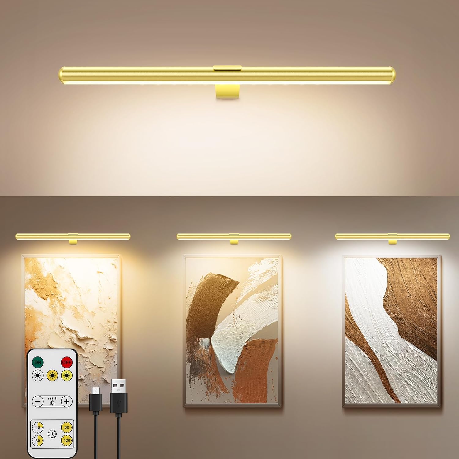 TINTINDOC 22in Picture Light Gold for Art with Dimmable Brightness