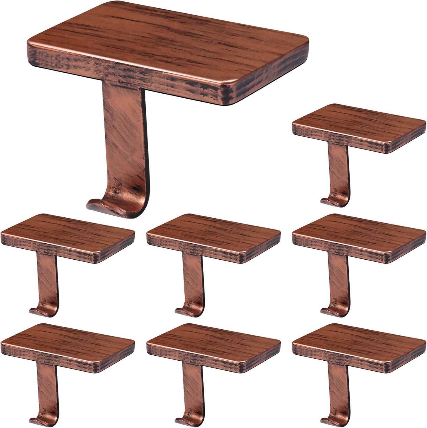 Copper Stocking Hangers for Mantel Set of 8, Heavy Weighted Holders