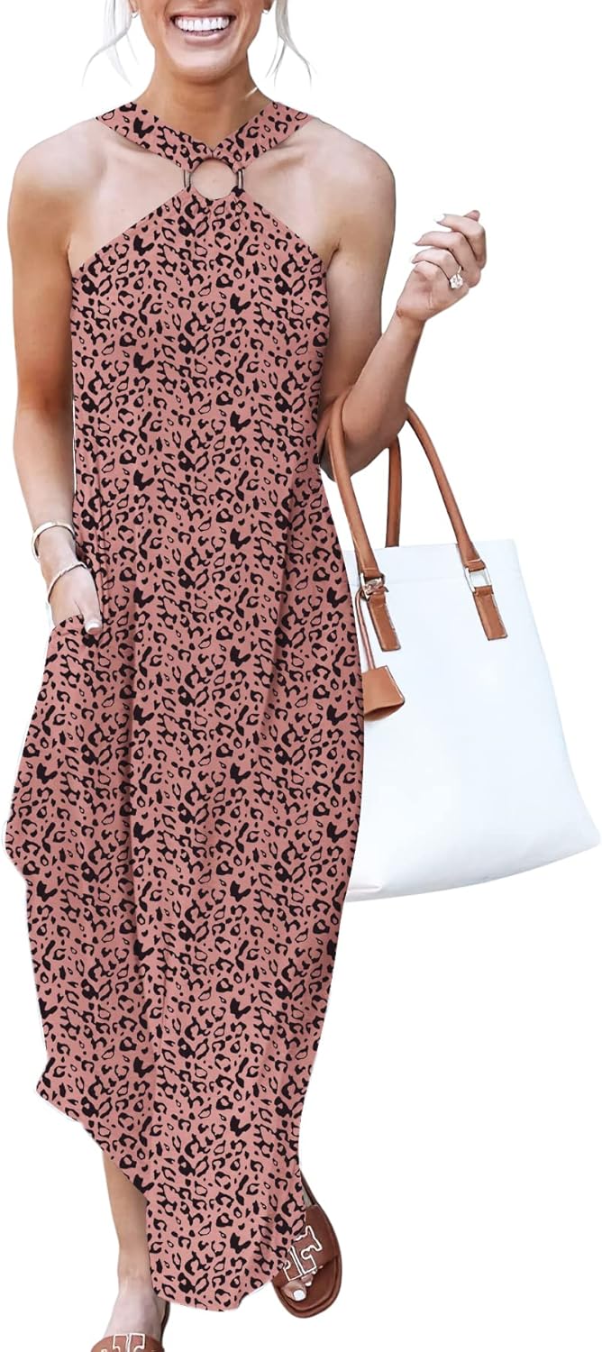 Stylish Women Summer Halter Neck Sundress for Beach Vacations