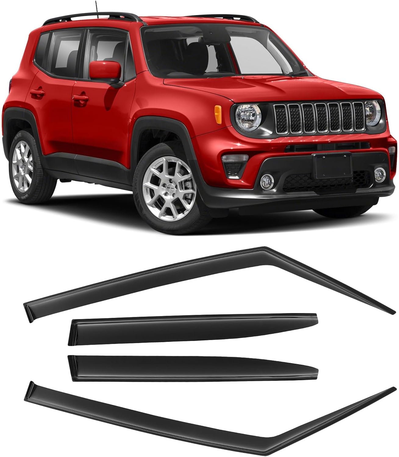 Window Rain Guards for Jeep Renegade 2015-2024 - Durable Visors