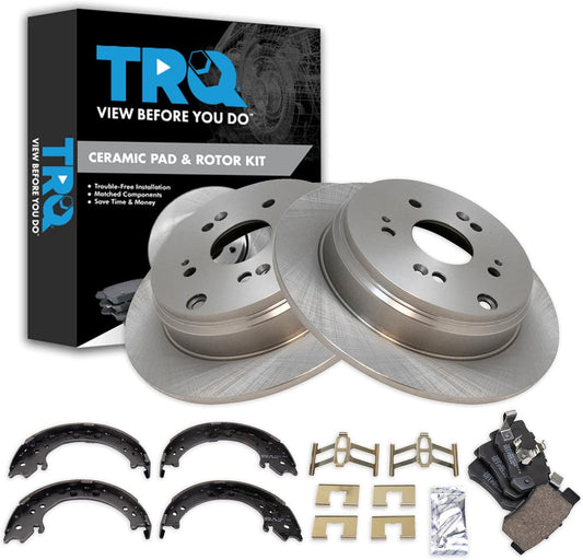 TRQ Rear Brake Pad & Rotor Kit for Acura RDX & Honda CR-V