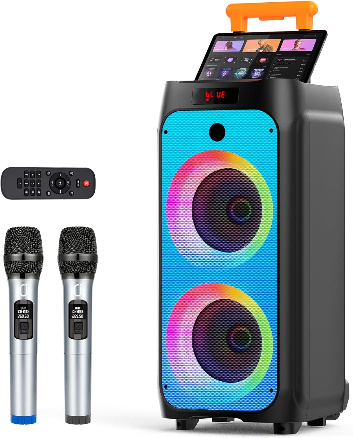 Karaoke Machine with 2 Wireless Microphones for Parties