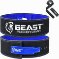 Beast Power Gear Weight Lifting Belt with Lever Buckle - Solid Back