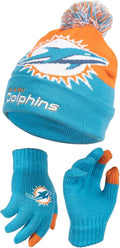 Ultra Game Youth NFL Super Soft Beanie with Touch Gloves - Kids