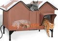 Extra Large Heated Cat House for Outside - Weatherproof Shelter