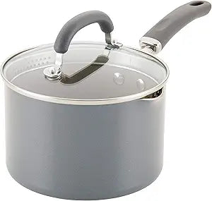 Rachael Ray Nonstick Sauce Pan with Straining Lid, 3 Quart