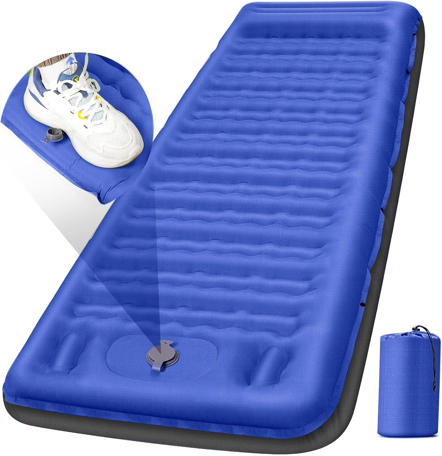 Camping Sleeping Pad Extra Thick 5 Inch Mat with Built-in Pump
