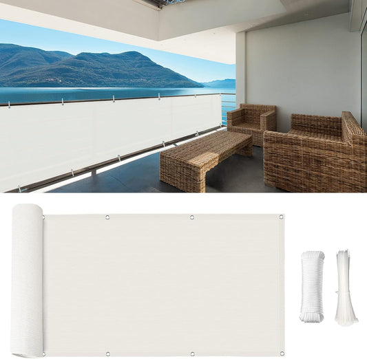 Reyox 3.2'x16.4' Balcony Privacy Screen - Heavy Duty Mesh for Ultimate Outdoor Privacy