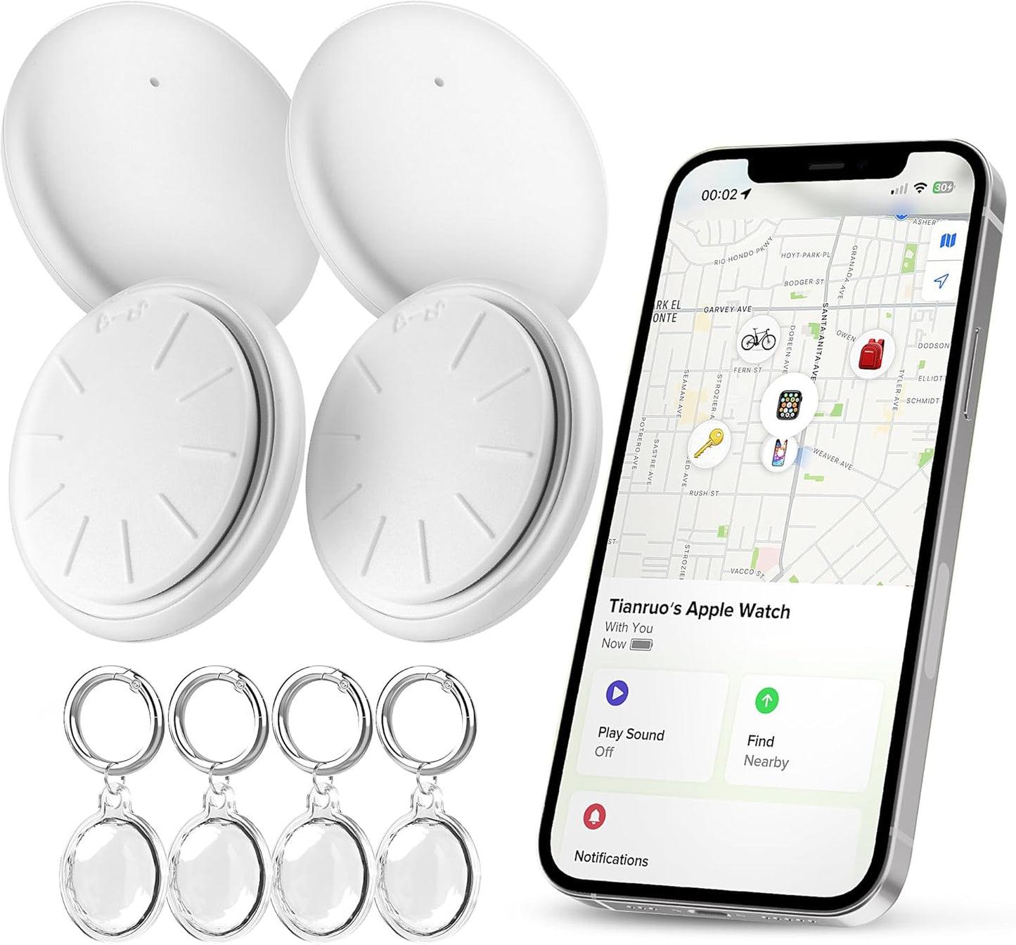 Apple Find My Compatible Tracker - 4 Pack