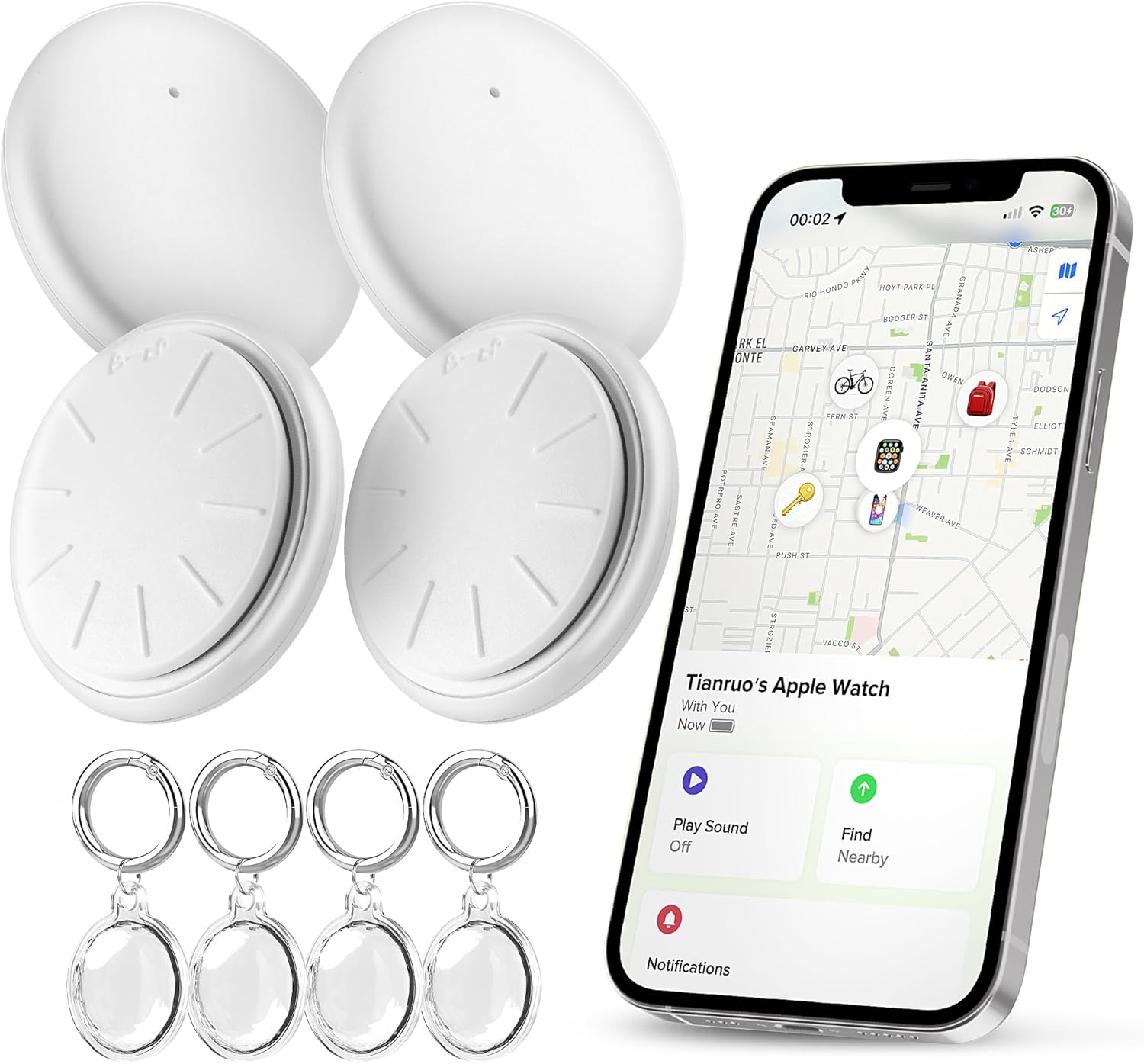 Apple Find My Compatible Tracker - 4 Pack