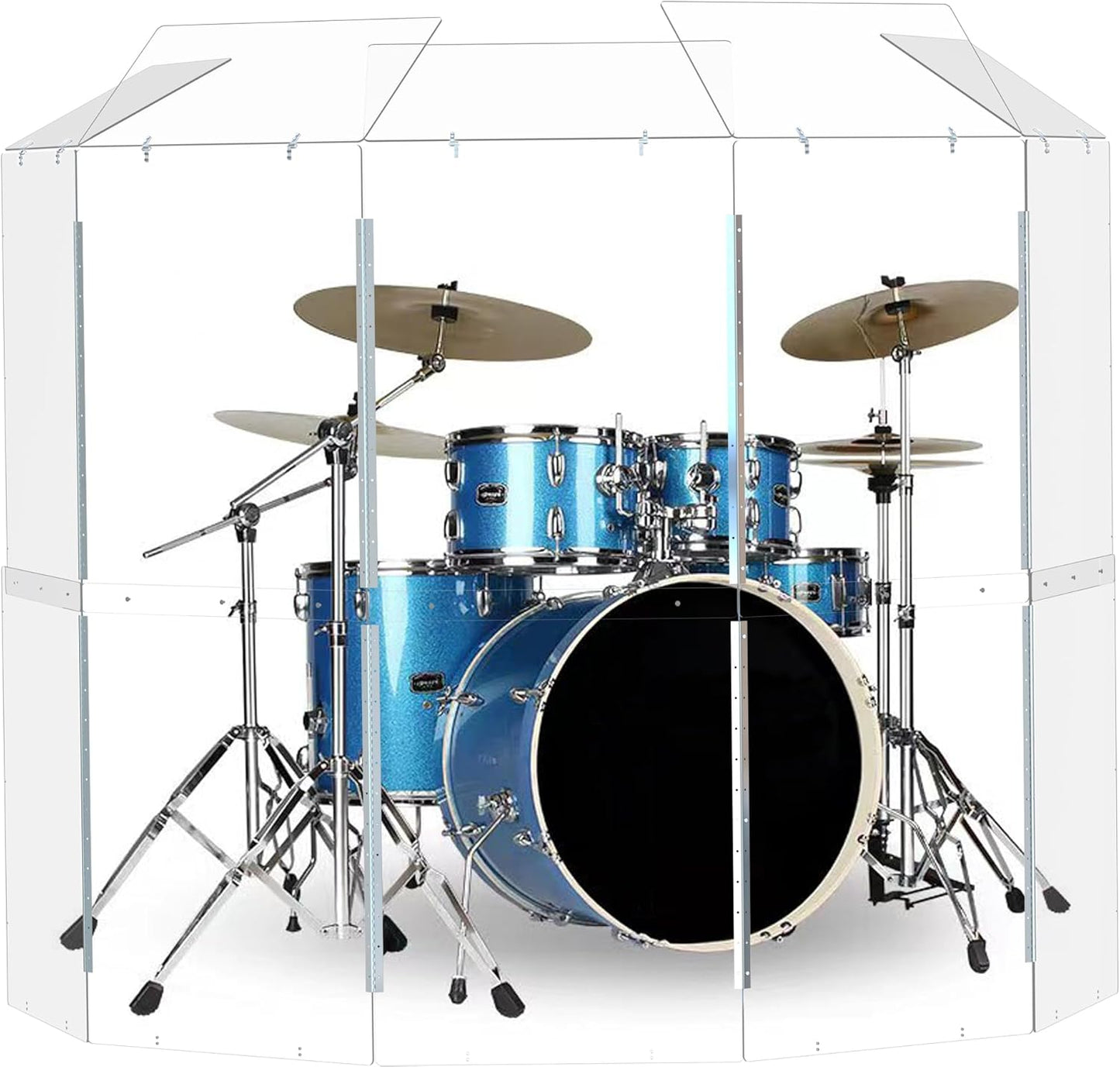 Portable Drum Shield with Deflectors for Superior Sound Control